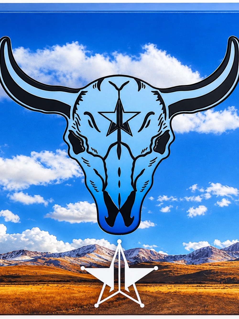 Jeffree Star Blue Bull Skull Graphic Sticker